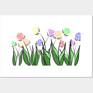 Dice Flowers - Rainbow Pastel Posters and Art